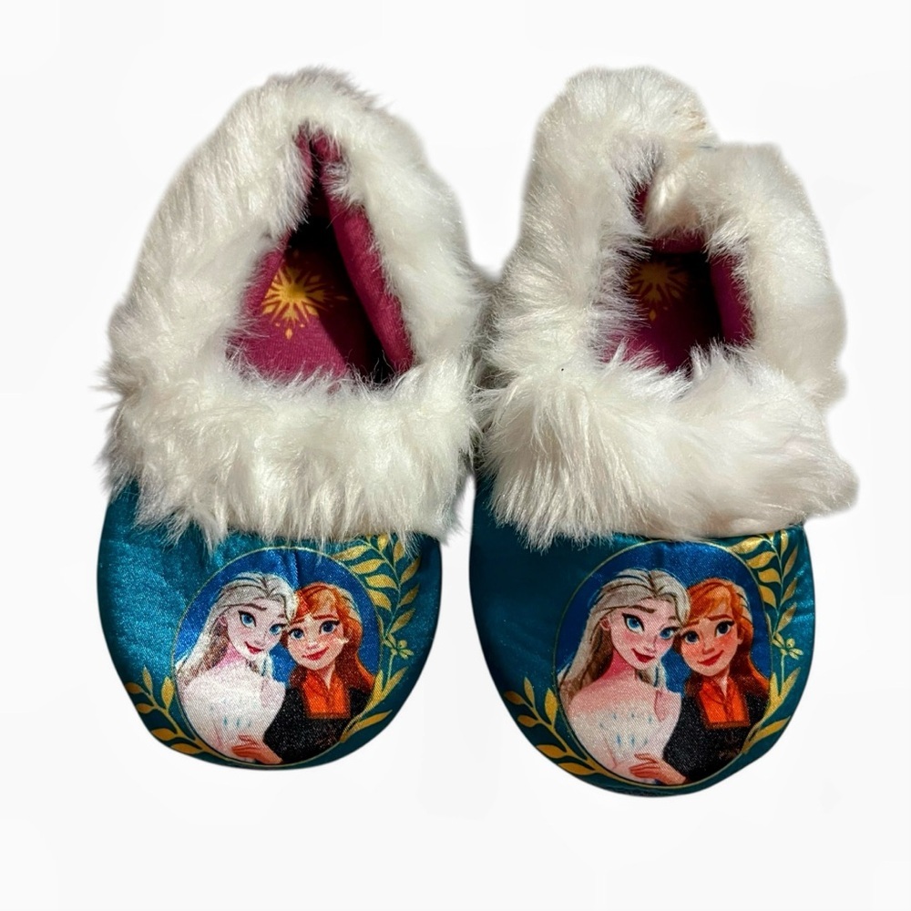 Toddler size 10 Disney frozen princess Elsa Anna fur slippers